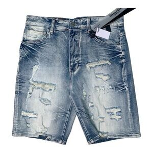 Sz 32 Smoke rise Blue Distressed Denim Shorts